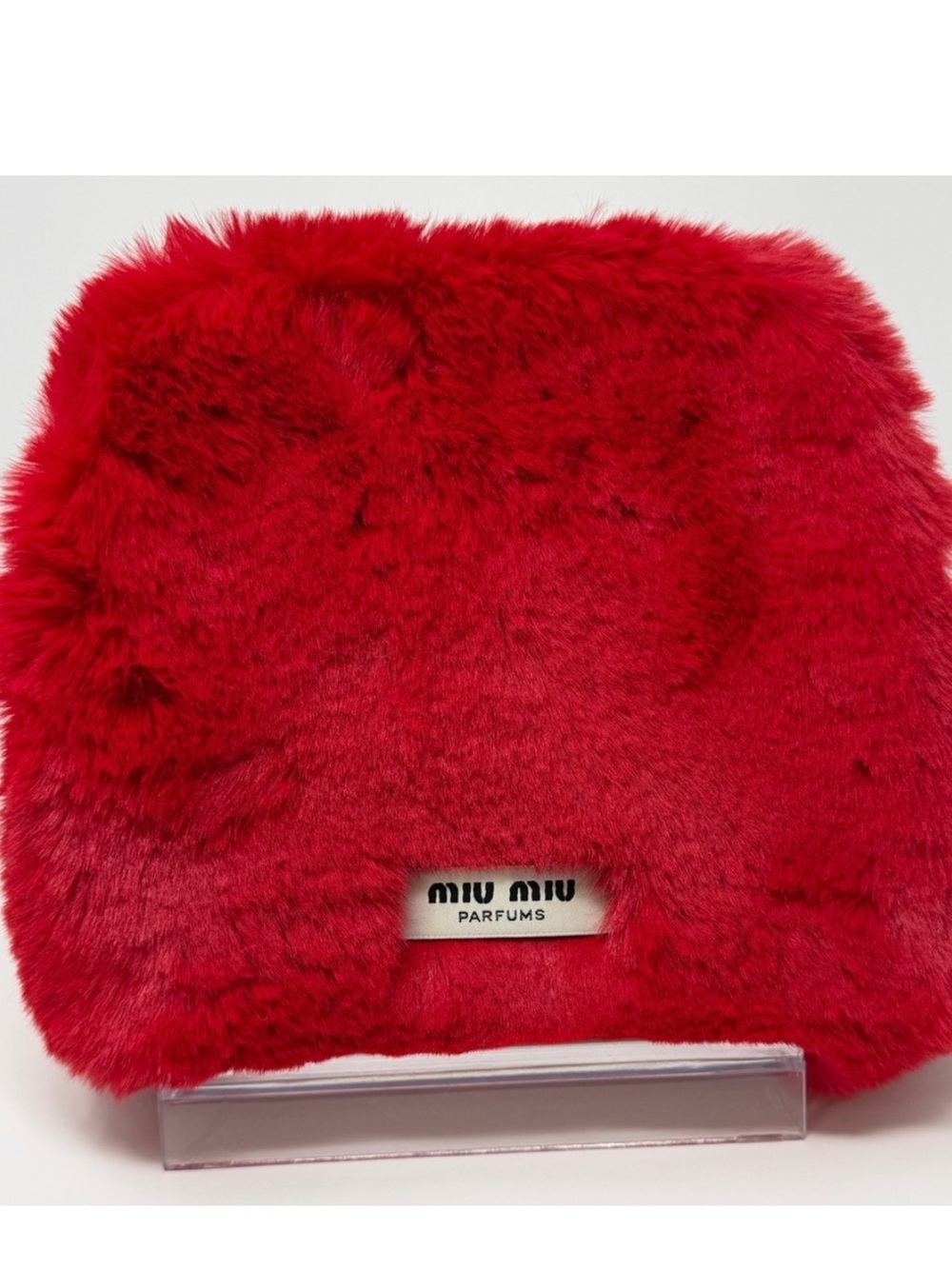 Miu Miu GWP Vibrant Red Faux Fur /Cosmetic Makeup Pouch NWB